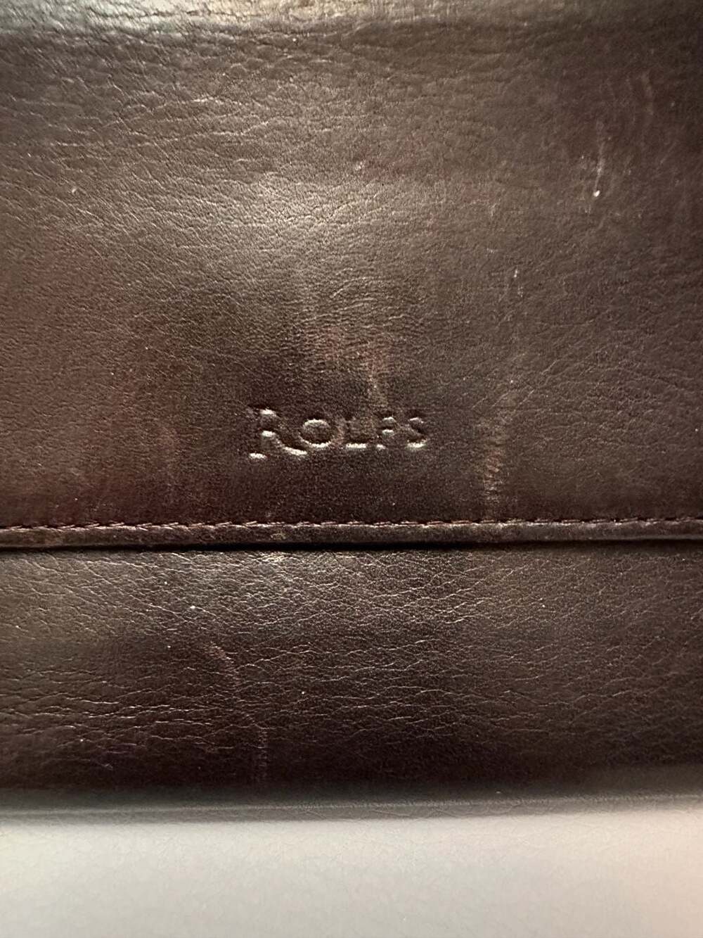 Rolfs Brown Distressed Leather Wallet Purse Credit Card Organizer Vintage